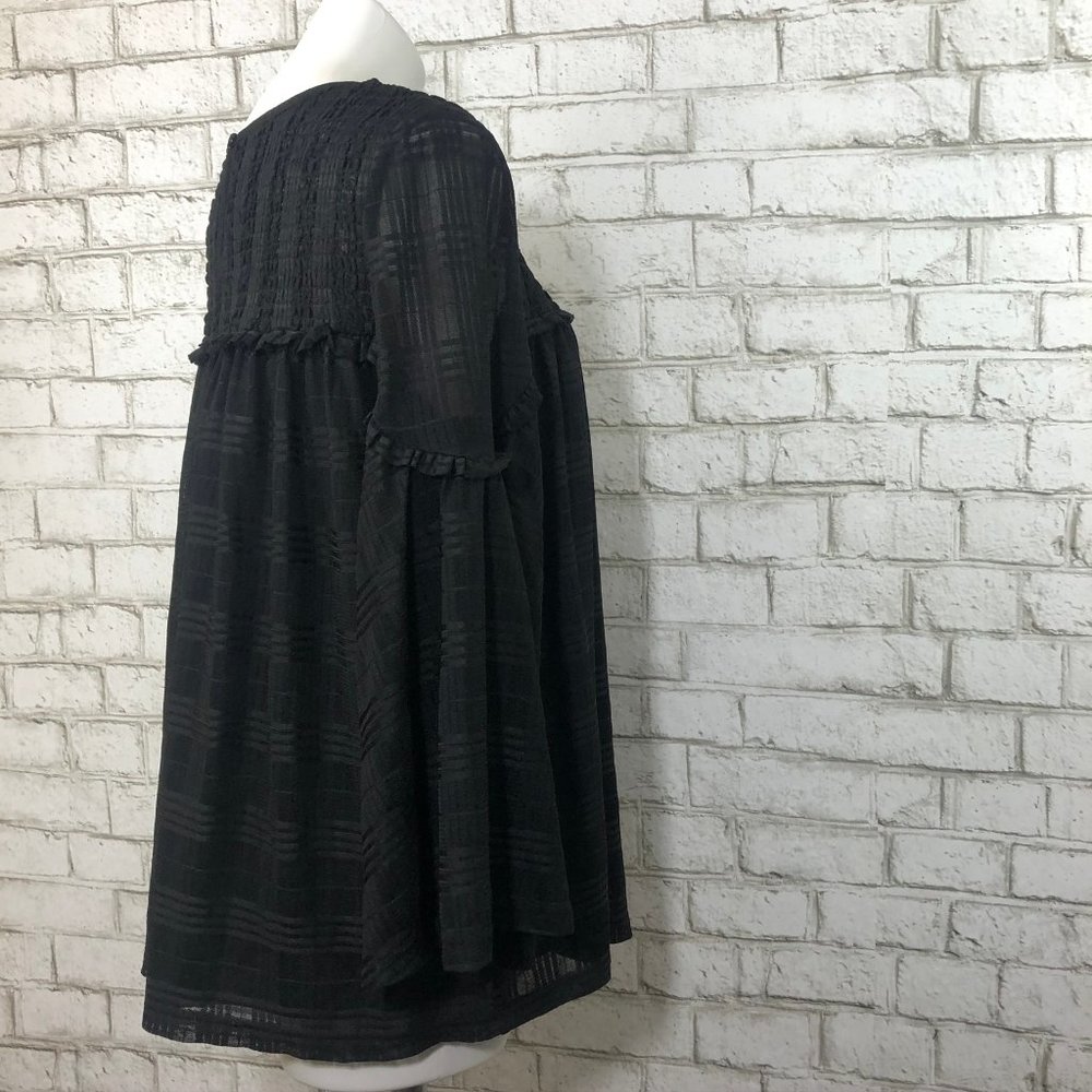 Smocked Yoke Lace Peasant Top Blouse - Picture 4 of 6